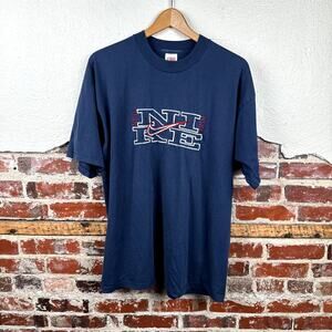 Vintage Nike Shirt Size XL Blue Short Sleeve Embroidered Center Swoosh Bootleg